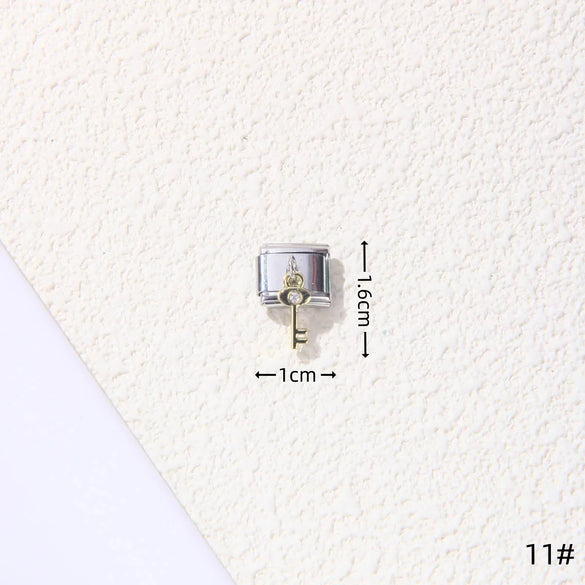 1 Piece 1.5*1cm 1*2.2cm 304 Stainless Steel Heart Shape Flower Bracelet Card Bracelet Module