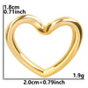 1 Piece 1.8*2CM 304 Stainless Steel 18K Gold Plated Heart Shape Pendant