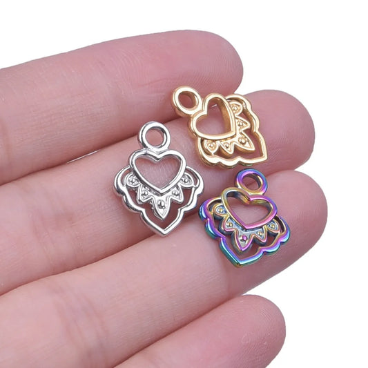 1 Piece 1.3*1.7cm 304 Stainless Steel 18K Gold Plated Heart Shape Pendant