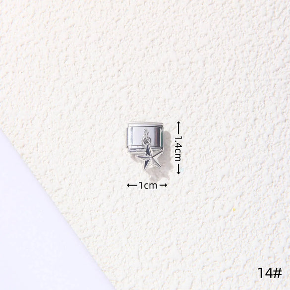 1 Piece 1.5*1cm 1*2.2cm 304 Stainless Steel Heart Shape Flower Bracelet Card Bracelet Module