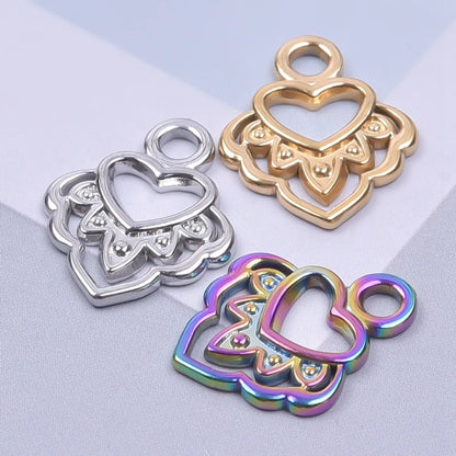 1 Piece 1.3*1.7cm 304 Stainless Steel 18K Gold Plated Heart Shape Pendant