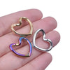 1 Piece 1.8*2CM 304 Stainless Steel 18K Gold Plated Heart Shape Pendant