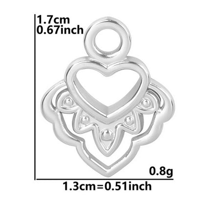 1 Piece 1.3*1.7cm 304 Stainless Steel 18K Gold Plated Heart Shape Pendant