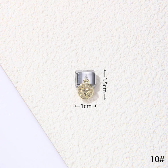 1 Piece 1.5*1cm 1*2.2cm 304 Stainless Steel Heart Shape Flower Bracelet Card Bracelet Module