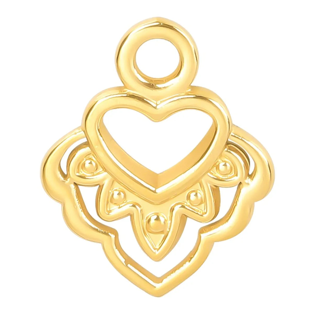 1 Piece 1.3*1.7cm 304 Stainless Steel 18K Gold Plated Heart Shape Pendant