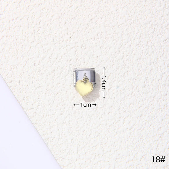 1 Piece 1.5*1cm 1*2.2cm 304 Stainless Steel Heart Shape Flower Bracelet Card Bracelet Module