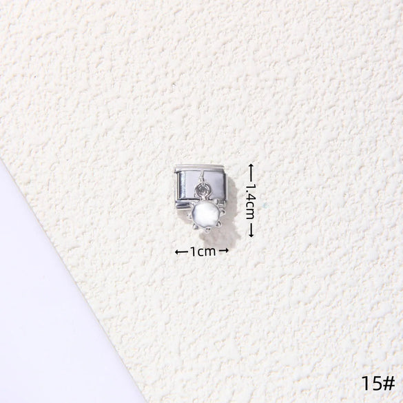 1 Piece 1.5*1cm 1*2.2cm 304 Stainless Steel Heart Shape Flower Bracelet Card Bracelet Module