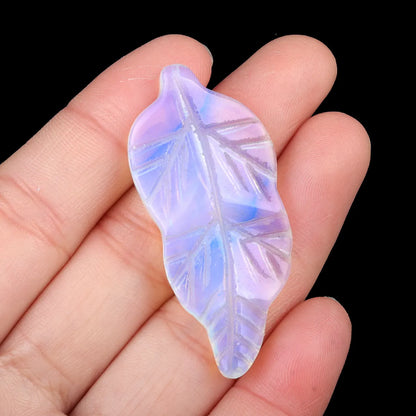 1 Piece 20-25*47mm Crystal Agate Leaves Pendant