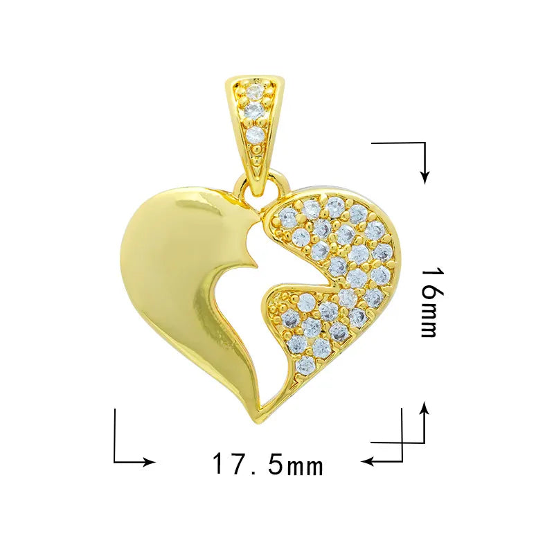 1 Piece 21 * 18mm 23*20.5mm Copper Zircon Gesture Tree Heart Shape Pendant