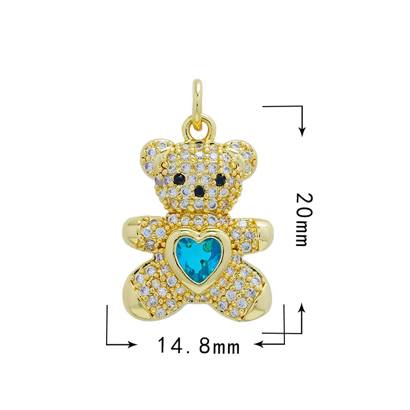 1 Piece 21 * 18mm 23*20.5mm Copper Zircon Gesture Tree Heart Shape Pendant