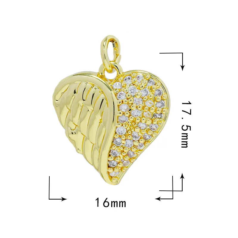 1 Piece 21 * 18mm 23*20.5mm Copper Zircon Gesture Tree Heart Shape Pendant