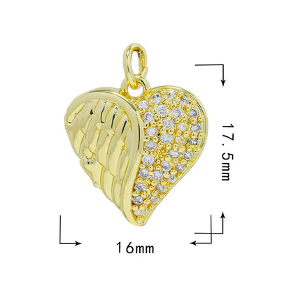 1 Piece 21 * 18mm 23*20.5mm Copper Zircon Gesture Tree Heart Shape Pendant