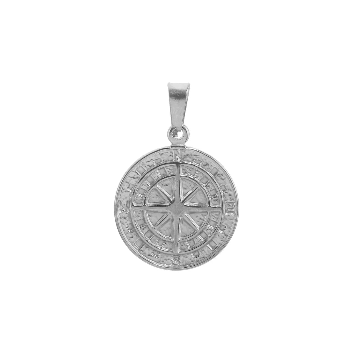 1 Piece 22*33mm 304 Stainless Steel Compass Hammered Pendant