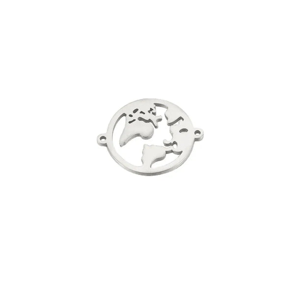 1 Piece 27*22mm 304 Stainless Steel 18K Gold Plated Map Customization Laser Engraving Pendant