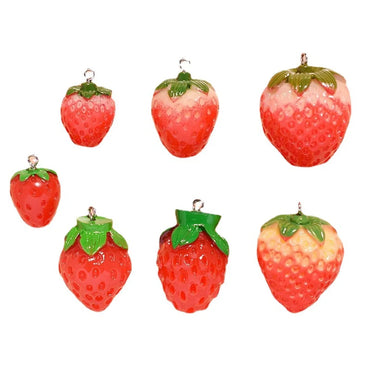 1 Piece 2.2*1.5cm 3.2*2.1cm 3*2cm Resin Strawberry Pendant