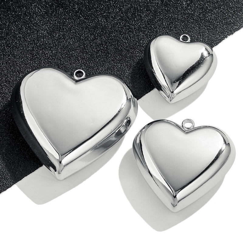 1 Piece 30*32mm 304 Stainless Steel Heart Shape Pendant