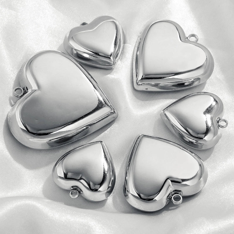 1 Piece 30*32mm 304 Stainless Steel Heart Shape Pendant