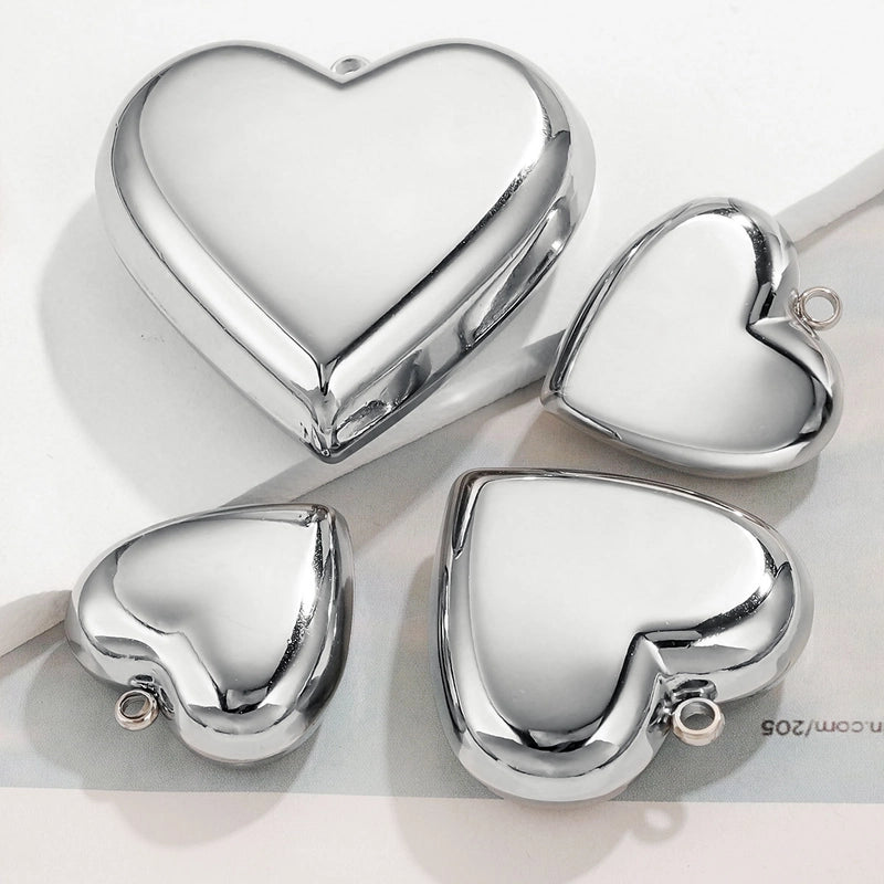 1 Piece 30*32mm 304 Stainless Steel Heart Shape Pendant