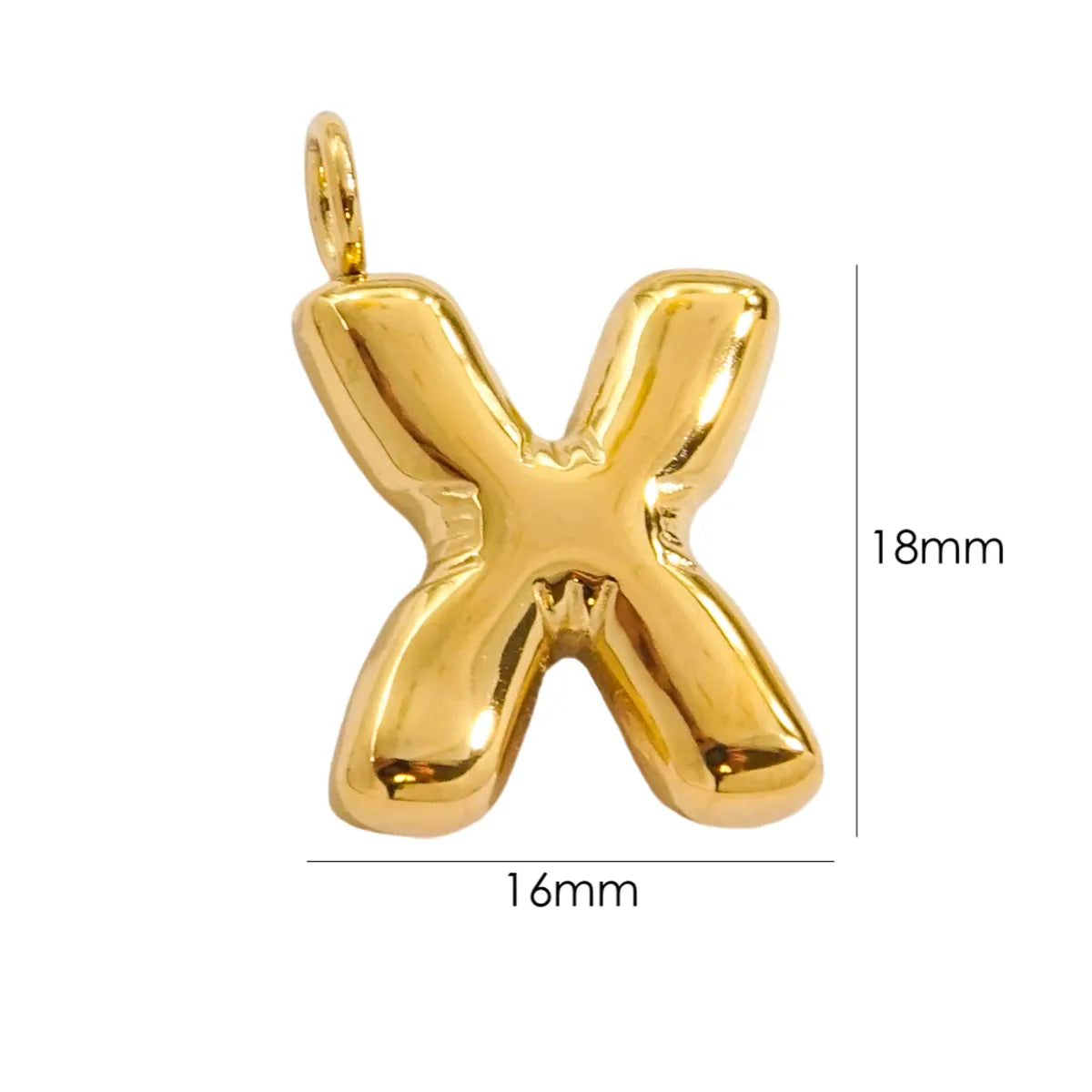 1 Piece 304 Stainless Steel 14K Gold Plated Letter Polished Pendant