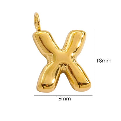 1 Piece 304 Stainless Steel 14K Gold Plated Letter Polished Pendant