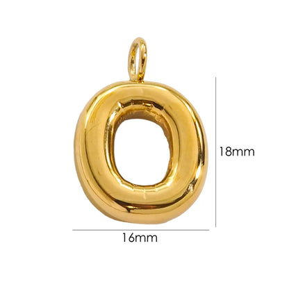 1 Piece 304 Stainless Steel 14K Gold Plated Letter Polished Pendant