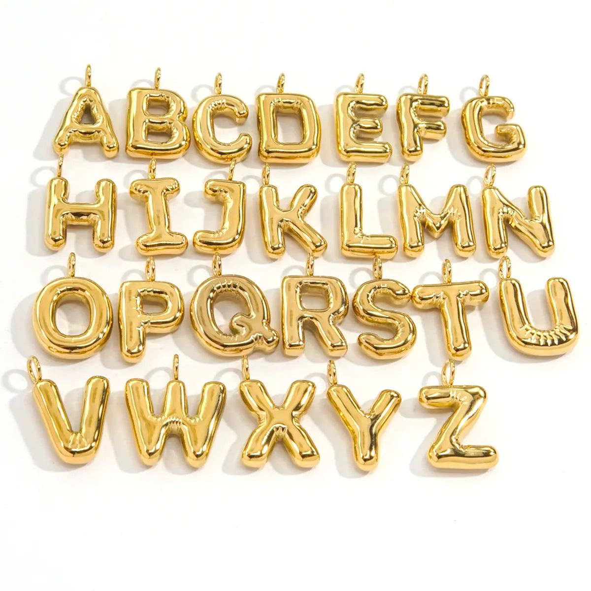 1 Piece 304 Stainless Steel 14K Gold Plated Letter Polished Pendant