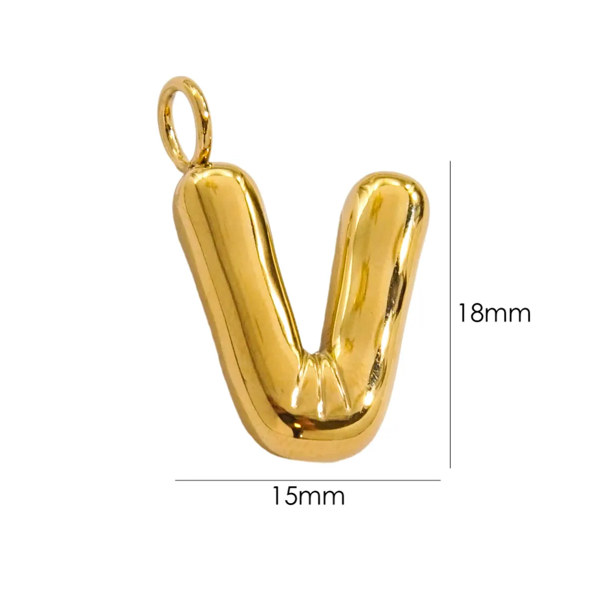 1 Piece 304 Stainless Steel 14K Gold Plated Letter Polished Pendant