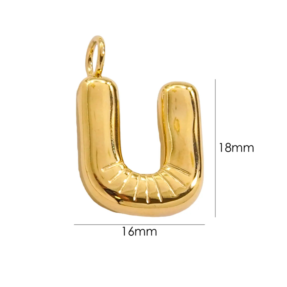 1 Piece 304 Stainless Steel 14K Gold Plated Letter Polished Pendant