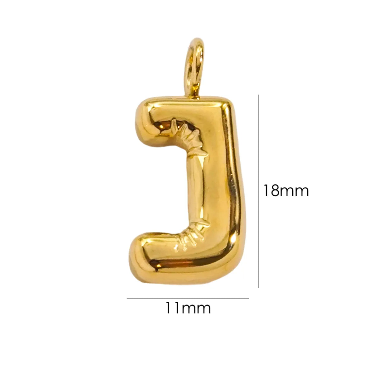 1 Piece 304 Stainless Steel 14K Gold Plated Letter Polished Pendant