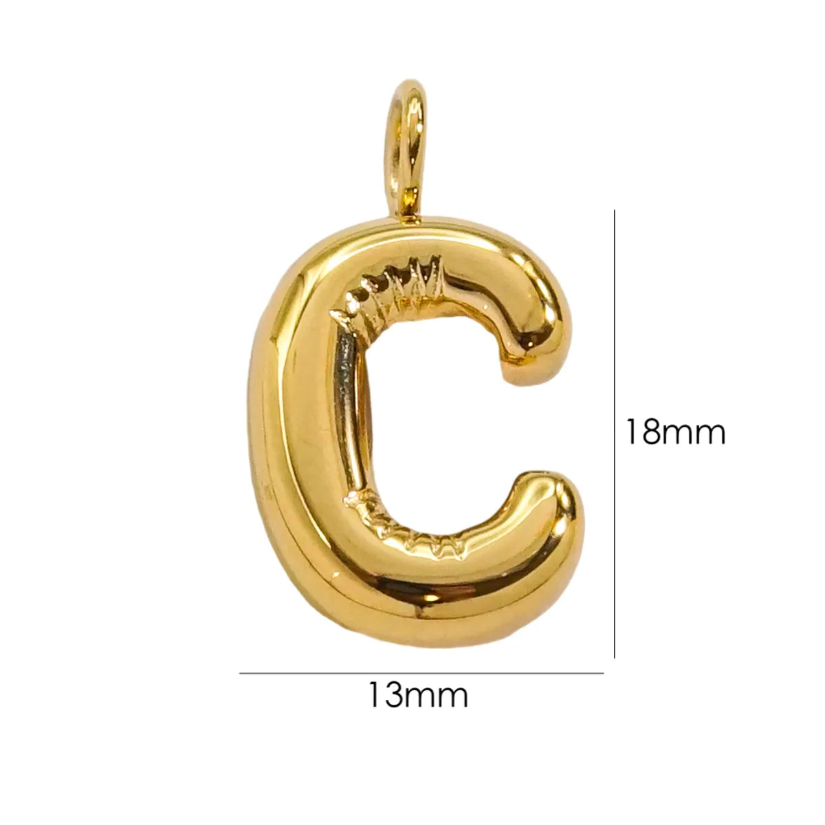 1 Piece 304 Stainless Steel 14K Gold Plated Letter Polished Pendant