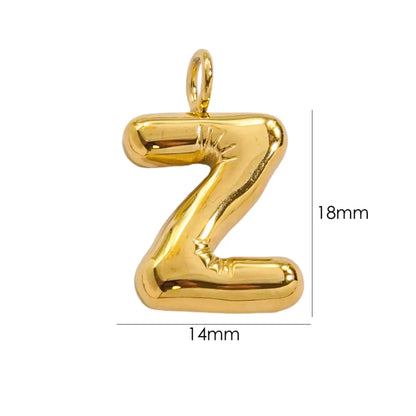 1 Piece 304 Stainless Steel 14K Gold Plated Letter Polished Pendant