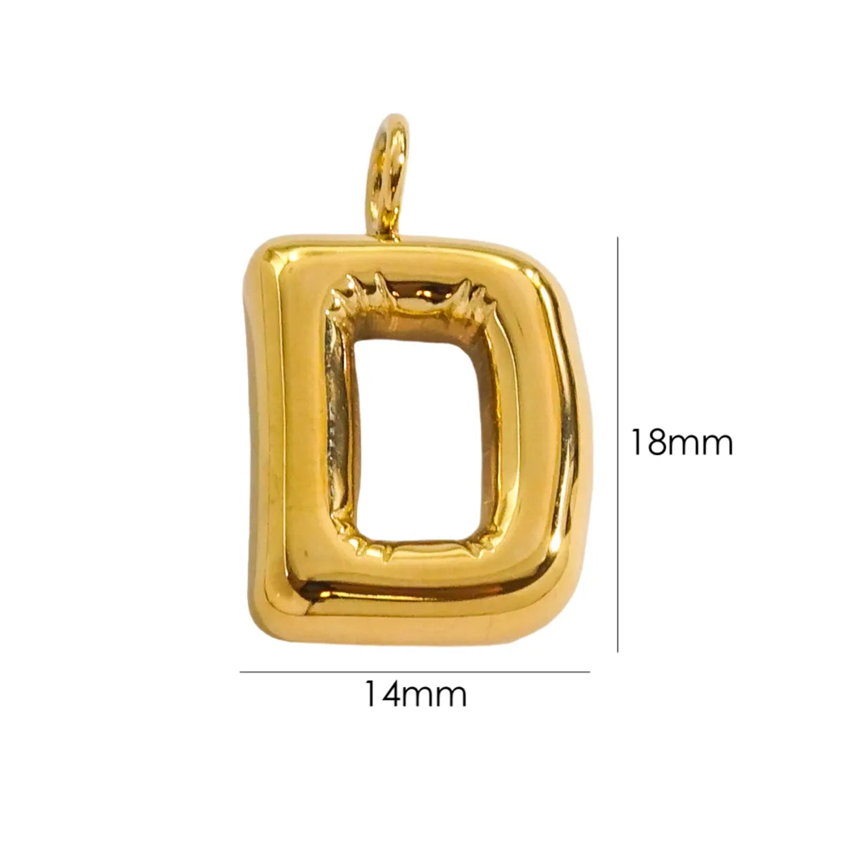 1 Piece 304 Stainless Steel 14K Gold Plated Letter Polished Pendant