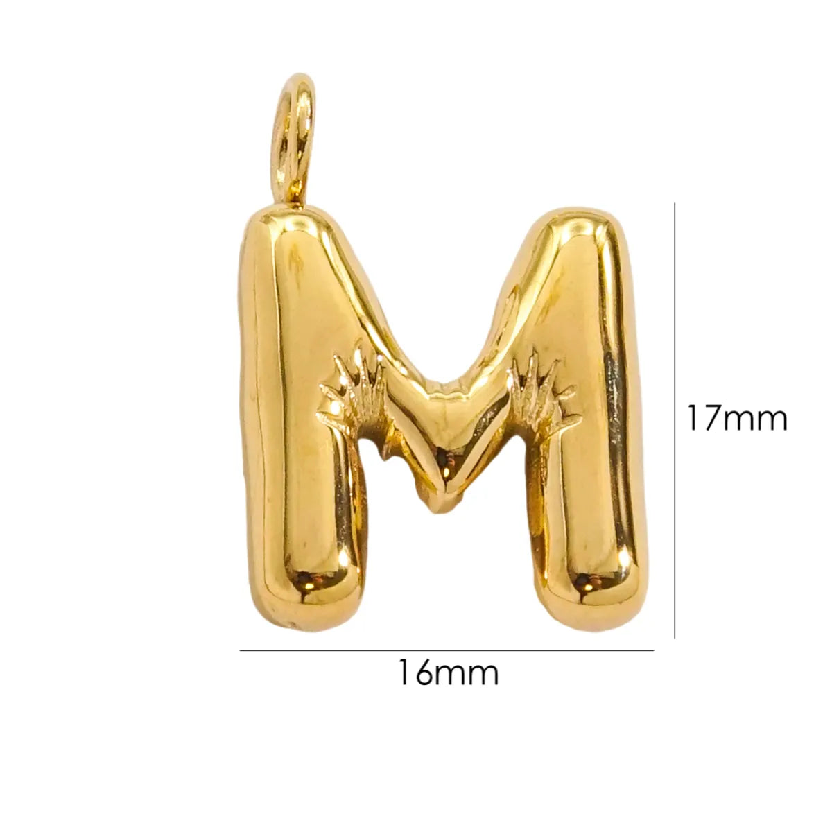 1 Piece 304 Stainless Steel 14K Gold Plated Letter Polished Pendant