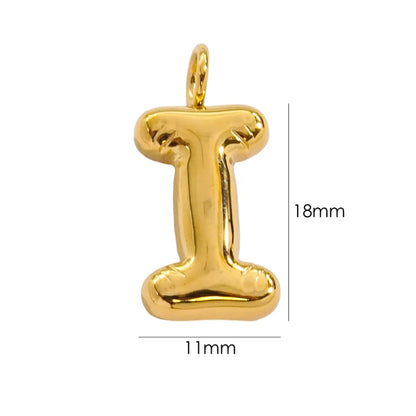 1 Piece 304 Stainless Steel 14K Gold Plated Letter Polished Pendant