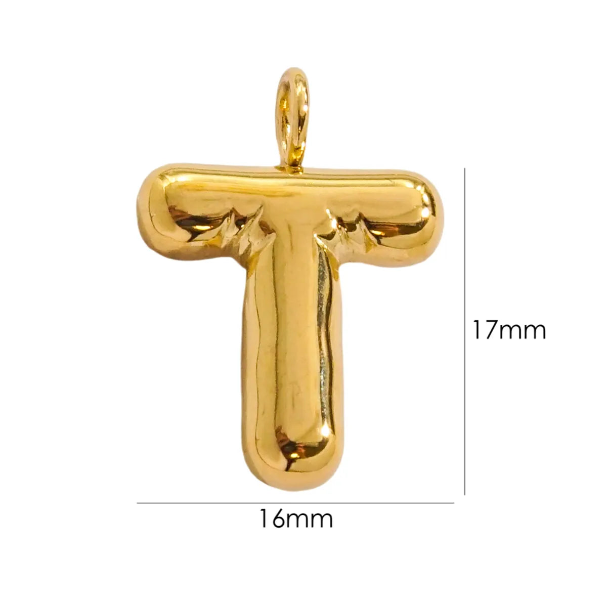 1 Piece 304 Stainless Steel 14K Gold Plated Letter Polished Pendant