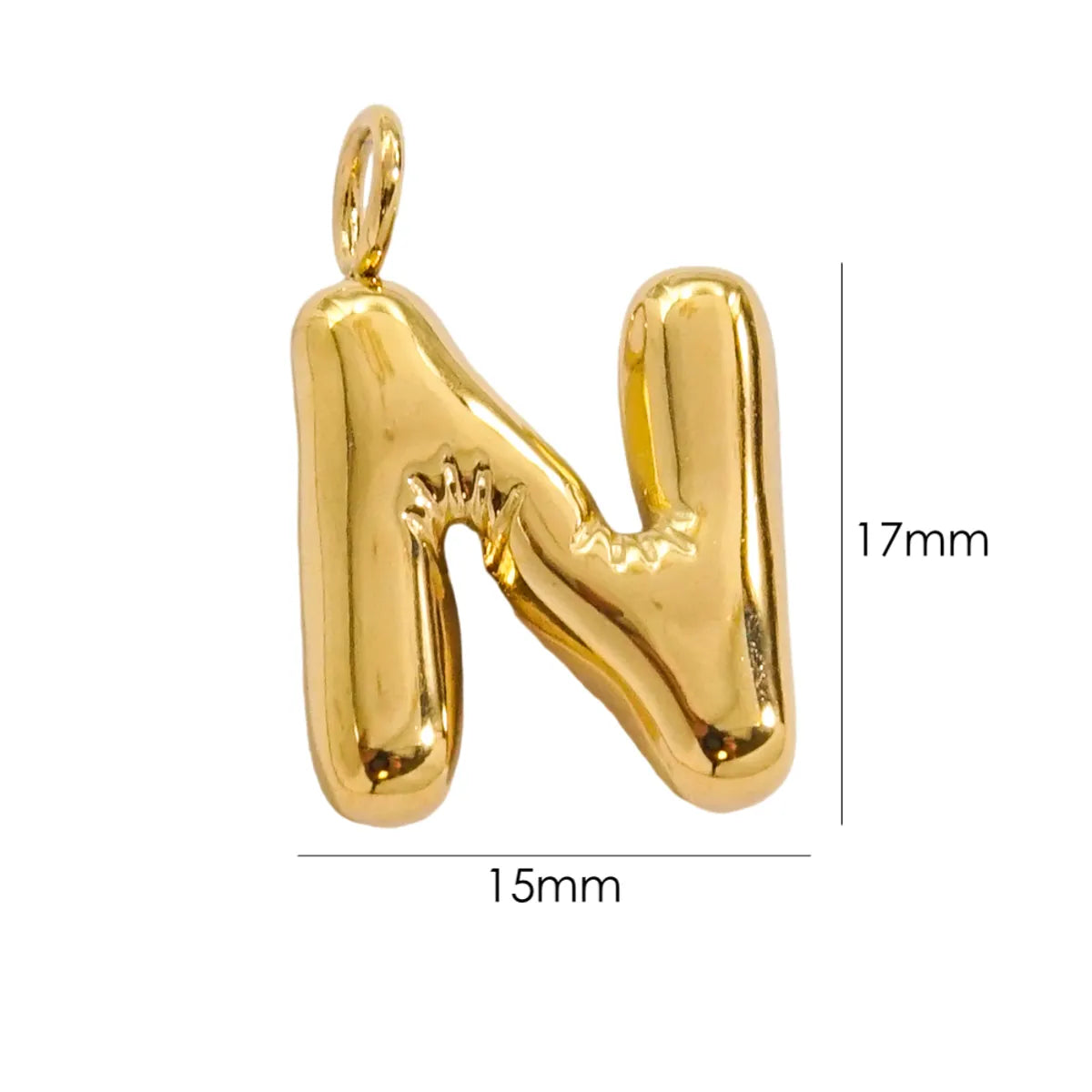 1 Piece 304 Stainless Steel 14K Gold Plated Letter Polished Pendant