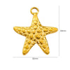 1 Piece 304 Stainless Steel 14K Gold Plated Pentagram Sun High Heel Pendant