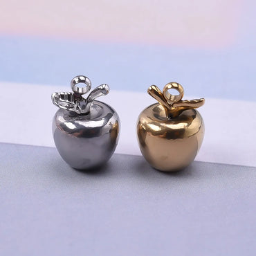 1 Piece 304 Stainless Steel 18K Gold Plated Apple Pendant