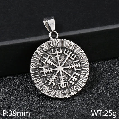 1 Piece 304 Stainless Steel 18K Gold Plated Compass Pendant