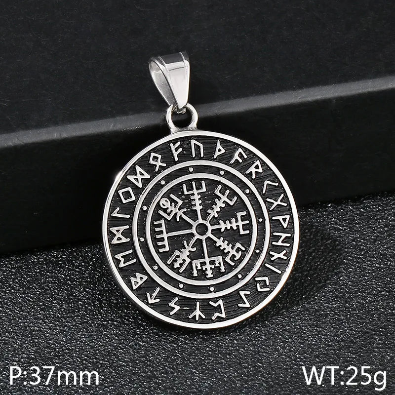 1 Piece 304 Stainless Steel 18K Gold Plated Compass Pendant