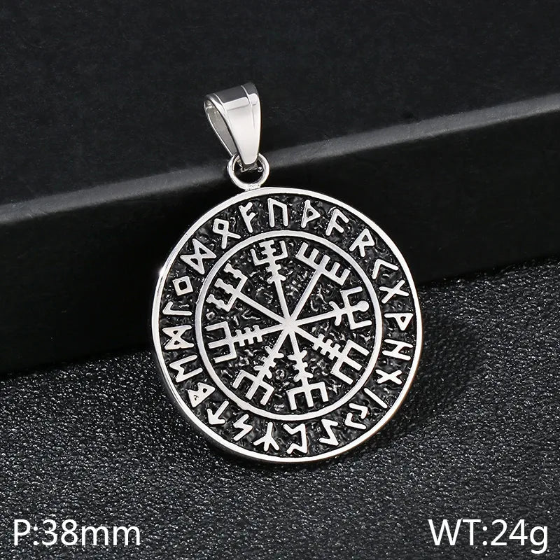 1 Piece 304 Stainless Steel 18K Gold Plated Compass Pendant