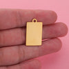 1 Piece 304 Stainless Steel 18K Gold Plated Customization Laser Engraving Rectangle Pendant