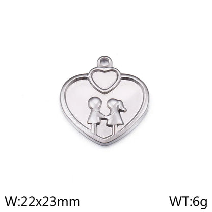 1 Piece 304 Stainless Steel 18K Gold Plated Gingerbread Heart Shape Pendant