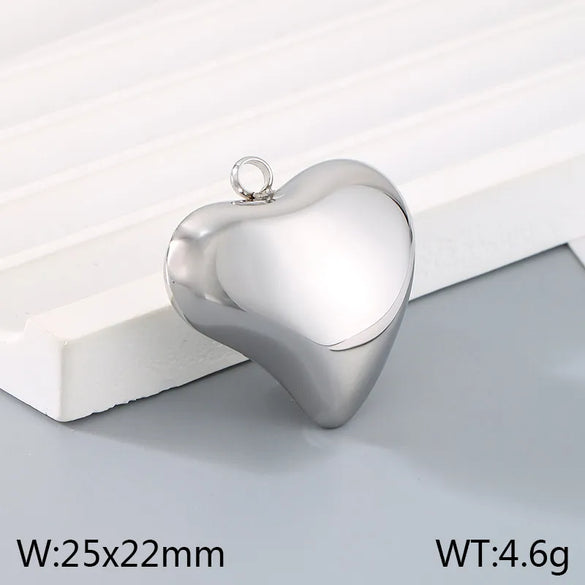 1 Piece 304 Stainless Steel 18K Gold Plated Heart Shape Pendant Jewelry Accessories