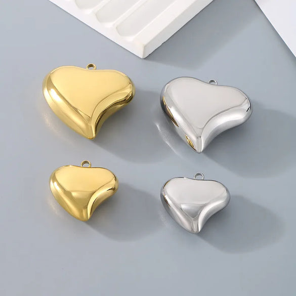 1 Piece 304 Stainless Steel 18K Gold Plated Heart Shape Pendant Jewelry Accessories