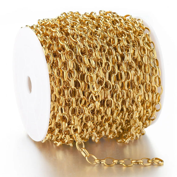 1 Piece 304 Stainless Steel 1M Jewelry Accessories Chain