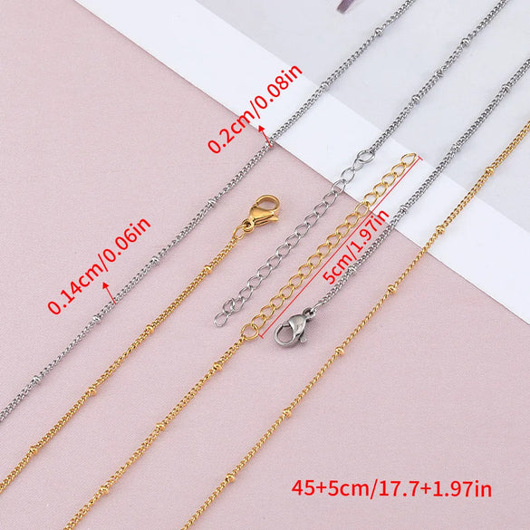 1 Piece 304 Stainless Steel 45-50cm Jewelry Accessories Chain