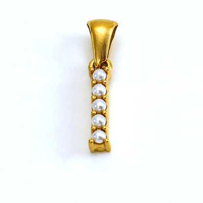 1 Piece 304 Stainless Steel Artificial Pearls 18K Gold Plated Letter Polished Pendant