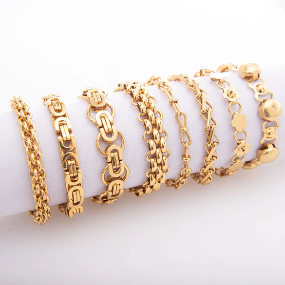 1 Piece 304 Stainless Steel Bracelets Chain Casual Geometric