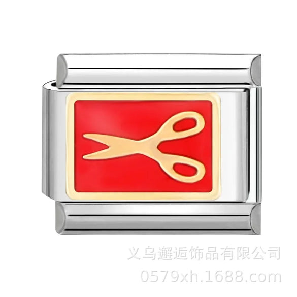 1 Piece 304 Stainless Steel Cartoon Italian Charms